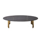 Glam Oval Stone Top Coffee Table with Steel Base Cocktail Table Gold Black Clearhalo 'Coffee & Accent Tables' 'Coffee Tables' 'coffee_tables' 'furn' 'furn_coffee_tables' 'Furniture' 'Living Room Furniture' 6348901