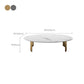 Glam Oval Stone Top Coffee Table with Steel Base Cocktail Table Clearhalo 'Coffee & Accent Tables' 'Coffee Tables' 'coffee_tables' 'furn' 'furn_coffee_tables' 'Furniture' 'Living Room Furniture' 6348906