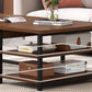 16.53" H Rectangle Wooden Coffee Table Metal Frame Cocktail Table with Shelves Clearhalo 'Coffee & Accent Tables' 'Coffee Tables' 'coffee_tables' 'furn' 'furn_coffee_tables' 'Furniture' 'Living Room Furniture' 6348919