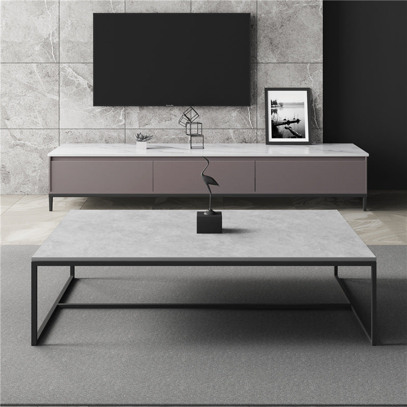 Rectangle Slate Coffee Table Frame Coffee or End Table, 16.53" High