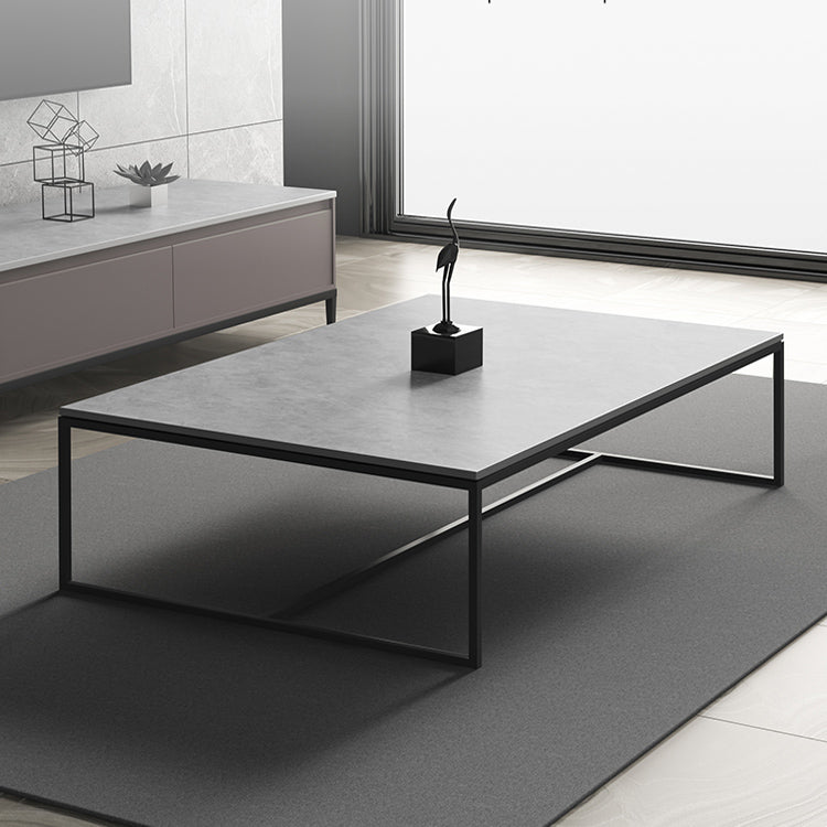 Rectangle Slate Coffee Table Frame Coffee or End Table, 16.53" High