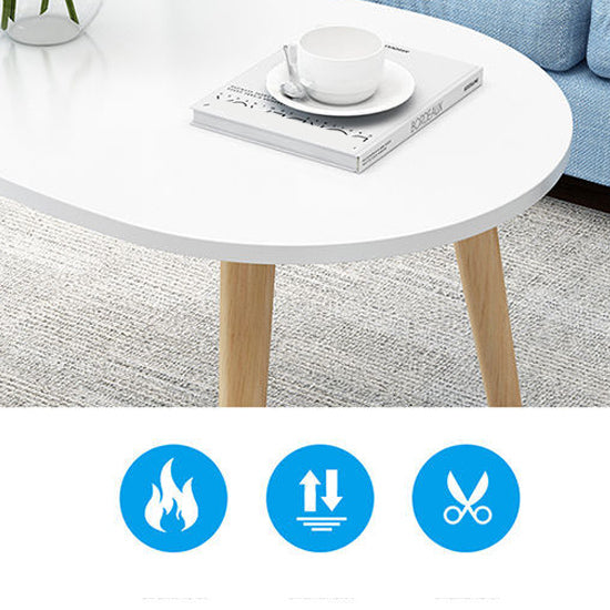 Modern 15.74" H Rectangle Coffee Table Wooden 4 Legs Cocktail Table