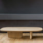Mesa de centro de madera maciza Mesa de centro o auxiliar abstracta, rectangular