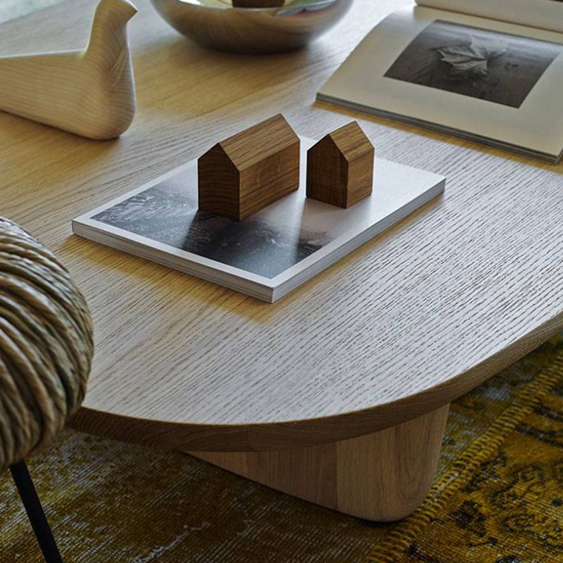 Mesa de centro de madera maciza Mesa de centro o auxiliar abstracta, rectangular