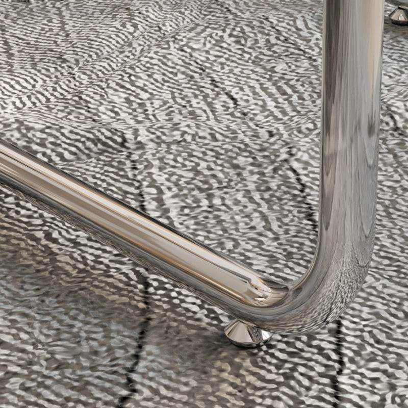 Contemporary Round Glass Top Coffee Table with Steel Sled Legs Clearhalo 'Coffee & Accent Tables' 'Coffee Tables' 'coffee_tables' 'furn' 'furn_coffee_tables' 'Furniture' 'Living Room Furniture' 6349001