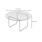 Contemporary Round Glass Top Coffee Table with Steel Sled Legs Clearhalo 'Coffee & Accent Tables' 'Coffee Tables' 'coffee_tables' 'furn' 'furn_coffee_tables' 'Furniture' 'Living Room Furniture' 6349003