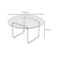 Contemporary Round Glass Top Coffee Table with Steel Sled Legs Clearhalo 'Coffee & Accent Tables' 'Coffee Tables' 'coffee_tables' 'furn' 'furn_coffee_tables' 'Furniture' 'Living Room Furniture' 6349005