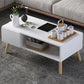 Modern Rectangle Wooden Coffee Table 4 Legs Cocktail Table with Storage 31"L x 17"W x 16.5"H White 2 Clearhalo 'Coffee & Accent Tables' 'Coffee Tables' 'coffee_tables' 'furn' 'furn_coffee_tables' 'Furniture' 'Living Room Furniture' 6349011