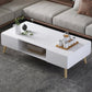 Modern Rectangle Wooden Coffee Table 4 Legs Cocktail Table with Storage 47"L x 25"W x 16.5"H White 4 Clearhalo 'Coffee & Accent Tables' 'Coffee Tables' 'coffee_tables' 'furn' 'furn_coffee_tables' 'Furniture' 'Living Room Furniture' 6349015