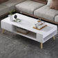Modern Rectangle Wooden Coffee Table 4 Legs Cocktail Table with Storage 47"L x 25"W x 16.5"H White 2 Clearhalo 'Coffee & Accent Tables' 'Coffee Tables' 'coffee_tables' 'furn' 'furn_coffee_tables' 'Furniture' 'Living Room Furniture' 6349017