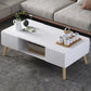 Modern Rectangle Wooden Coffee Table 4 Legs Cocktail Table with Storage 39"L x 21"W x 16.5"H White 4 Clearhalo 'Coffee & Accent Tables' 'Coffee Tables' 'coffee_tables' 'furn' 'furn_coffee_tables' 'Furniture' 'Living Room Furniture' 6349025