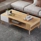 Modern Rectangle Wooden Coffee Table 4 Legs Cocktail Table with Storage 47"L x 25"W x 16.5"H Natural Wood White 2 Clearhalo 'Coffee & Accent Tables' 'Coffee Tables' 'coffee_tables' 'furn' 'furn_coffee_tables' 'Furniture' 'Living Room Furniture' 6349026