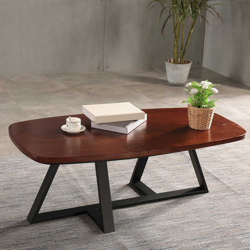 Modern Style 1 Single Coffee Table Pine Wood Brown Cocktail Table 55"L x 24"W x 18"H Clearhalo 'Coffee & Accent Tables' 'Coffee Tables' 'coffee_tables' 'furn' 'furn_coffee_tables' 'Furniture' 'Living Room Furniture' 6349033
