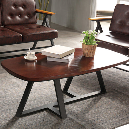 Modern Style 1 Single Coffee Table Pine Wood Brown Cocktail Table 47"L x 24"W x 18"H Clearhalo 'Coffee & Accent Tables' 'Coffee Tables' 'coffee_tables' 'furn' 'furn_coffee_tables' 'Furniture' 'Living Room Furniture' 6349035
