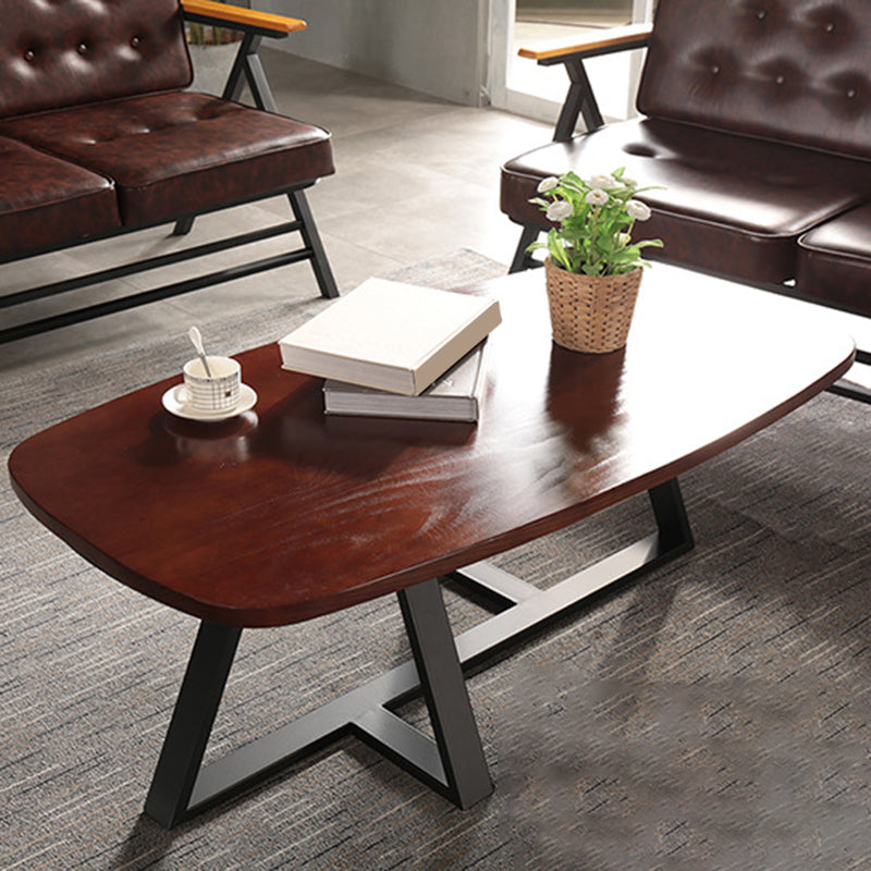 Modern Style 1 Single Coffee Table Pine Wood Brown Cocktail Table Clearhalo 'Coffee & Accent Tables' 'Coffee Tables' 'coffee_tables' 'furn' 'furn_coffee_tables' 'Furniture' 'Living Room Furniture' 6349042