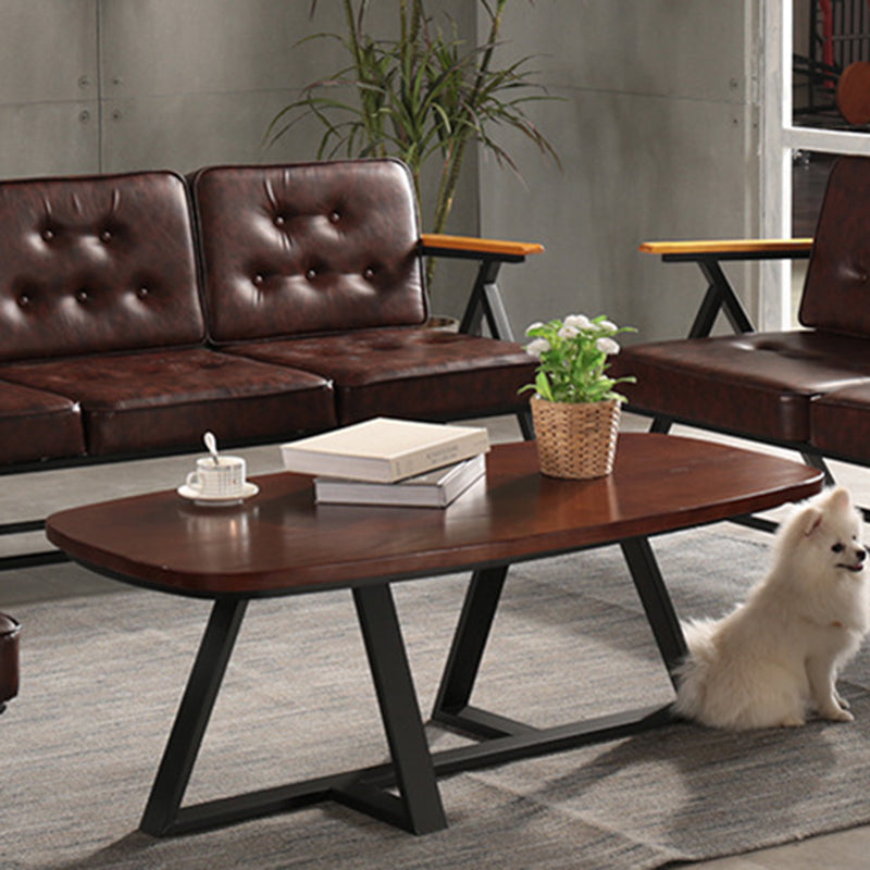 Modern Style 1 Single Coffee Table Pine Wood Brown Cocktail Table Clearhalo 'Coffee & Accent Tables' 'Coffee Tables' 'coffee_tables' 'furn' 'furn_coffee_tables' 'Furniture' 'Living Room Furniture' 6349044
