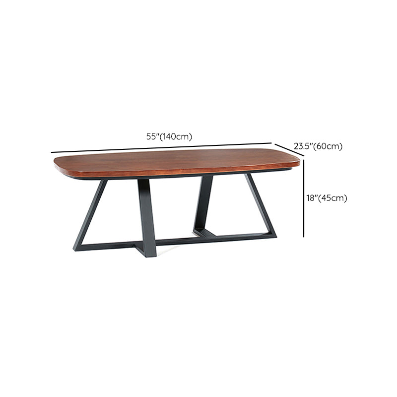 Modern Style 1 Single Coffee Table Pine Wood Brown Cocktail Table Clearhalo 'Coffee & Accent Tables' 'Coffee Tables' 'coffee_tables' 'furn' 'furn_coffee_tables' 'Furniture' 'Living Room Furniture' 6349046
