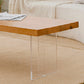 Solid Wood Coffee Table Double Pedestal Base Coffee or End Table, 19.68" Wide Clearhalo 'Coffee & Accent Tables' 'Coffee Tables' 'coffee_tables' 'furn' 'furn_coffee_tables' 'Furniture' 'Living Room Furniture' 6349056
