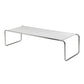 Contemporary Rectangle Solid Wood Coffee Table with Steel Sled Base 53"L x 20"W x 16"H White Clearhalo 'Coffee & Accent Tables' 'Coffee Tables' 'coffee_tables' 'furn' 'furn_coffee_tables' 'Furniture' 'Living Room Furniture' 6349068