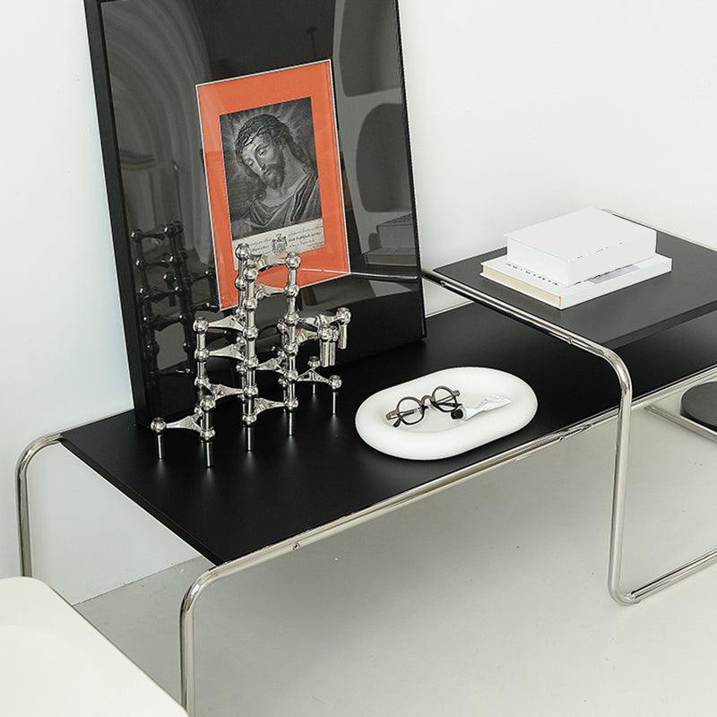 Contemporary Rectangle Solid Wood Coffee Table with Steel Sled Base Clearhalo 'Coffee & Accent Tables' 'Coffee Tables' 'coffee_tables' 'furn' 'furn_coffee_tables' 'Furniture' 'Living Room Furniture' 6349070