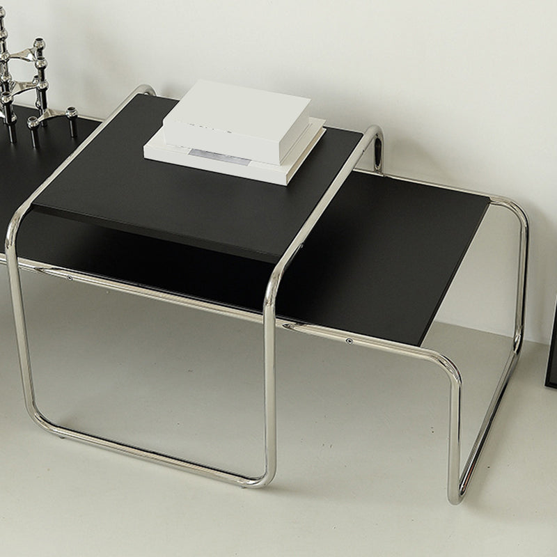 Contemporary Rectangle Solid Wood Coffee Table with Steel Sled Base Clearhalo 'Coffee & Accent Tables' 'Coffee Tables' 'coffee_tables' 'furn' 'furn_coffee_tables' 'Furniture' 'Living Room Furniture' 6349071