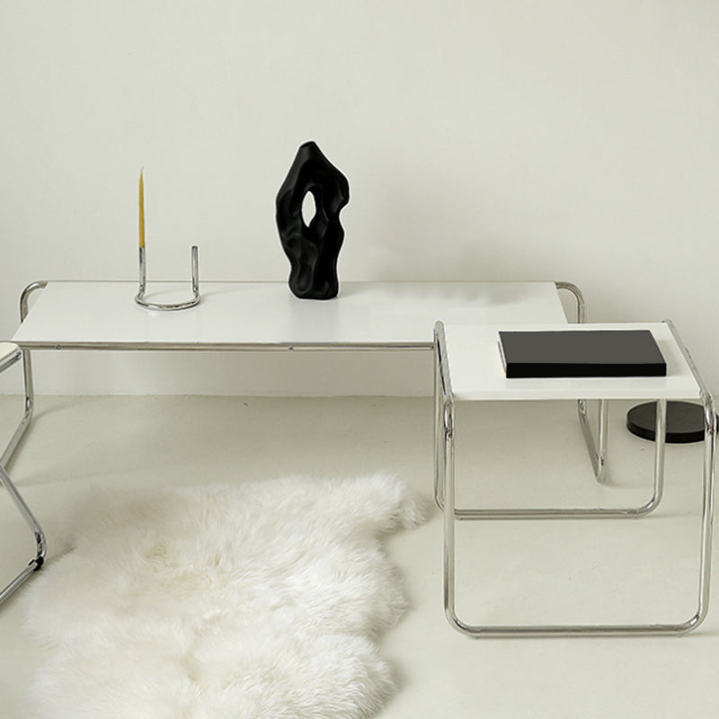 Contemporary Rectangle Solid Wood Coffee Table with Steel Sled Base Clearhalo 'Coffee & Accent Tables' 'Coffee Tables' 'coffee_tables' 'furn' 'furn_coffee_tables' 'Furniture' 'Living Room Furniture' 6349078