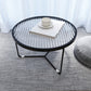 11.8" H Cross Legs Coffee Table Round Clear Glass Cocktail Table Clearhalo 'Coffee & Accent Tables' 'Coffee Tables' 'coffee_tables' 'furn' 'furn_coffee_tables' 'Furniture' 'Living Room Furniture' 6349081