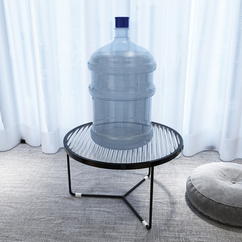 11.8" H Cross Legs Coffee Table Round Clear Glass Cocktail Table Clearhalo 'Coffee & Accent Tables' 'Coffee Tables' 'coffee_tables' 'furn' 'furn_coffee_tables' 'Furniture' 'Living Room Furniture' 6349084