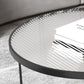 11.8" H Cross Legs Coffee Table Round Clear Glass Cocktail Table Clearhalo 'Coffee & Accent Tables' 'Coffee Tables' 'coffee_tables' 'furn' 'furn_coffee_tables' 'Furniture' 'Living Room Furniture' 6349086