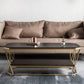 Glam Slate Coffee Table Gold Frame Coffee or End Table, 17.71" Tall Clearhalo 'Coffee & Accent Tables' 'Coffee Tables' 'coffee_tables' 'furn' 'furn_coffee_tables' 'Furniture' 'Living Room Furniture' 6349109