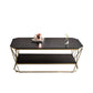 Glam Slate Coffee Table Gold Frame Coffee or End Table, 17.71" Tall Clearhalo 'Coffee & Accent Tables' 'Coffee Tables' 'coffee_tables' 'furn' 'furn_coffee_tables' 'Furniture' 'Living Room Furniture' 6349111