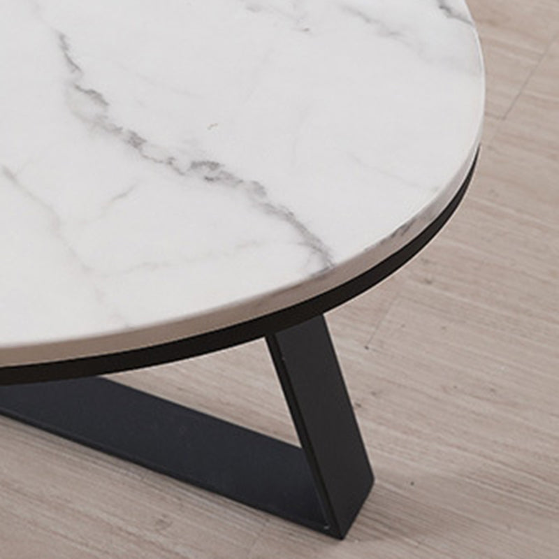 Marble Oval Coffee Table Metal Frame Abstract Cocktail Table Clearhalo 'Coffee & Accent Tables' 'Coffee Tables' 'coffee_tables' 'furn' 'furn_coffee_tables' 'Furniture' 'Living Room Furniture' 6349125