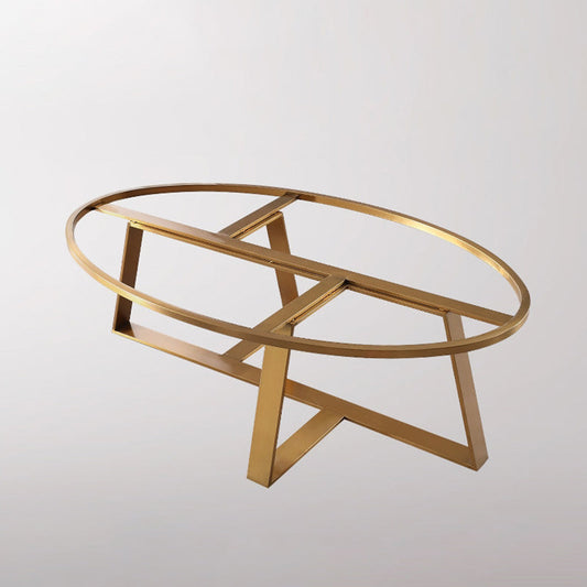 Mesa de café oval de mármol Mesa de cóctel abstracta de marco de metal