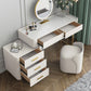 17.71" Wide Pine Dresser with 5 Storage Drawers Cream Vanity Table for Bedroom