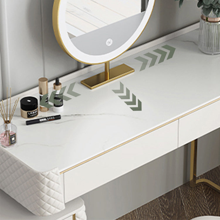 17.71" Wide Pine Dresser with 5 Storage Drawers Cream Vanity Table for Bedroom