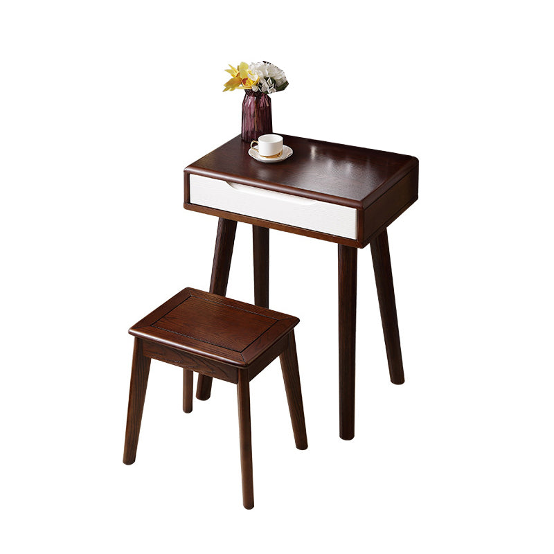 15,74 "tavolo da vanità a legna larga larga 1 con sgabello e specchio