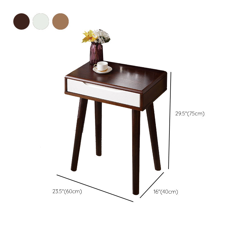 15.74" Wide Solid Wood Dresser 1-Drawer Vanity Table with Stool and Mirror