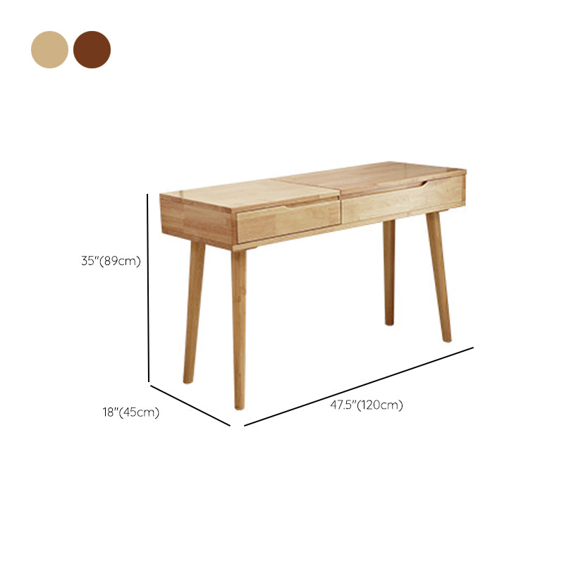 現代の固体木材メイクアップテーブル1つの引き出し付きの虚栄心