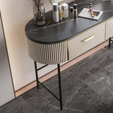 Set di vanità con 2 cassetti di stoccaggio da 17,71 "con specchio e sgabello imbottito