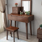Modern 2-Drawers Table Dressing Table Solid Wood Mirror Make-up Vanity Clearhalo 'Bedroom Furniture' 'furn' 'furn_makeup_vanities' 'Furniture' 'Makeup Vanities' 'makeup_vanities' 6349219