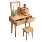 Modern 2-Drawers Table Dressing Table Solid Wood Mirror Make-up Vanity Clearhalo 'Bedroom Furniture' 'furn' 'furn_makeup_vanities' 'Furniture' 'Makeup Vanities' 'makeup_vanities' 6349220