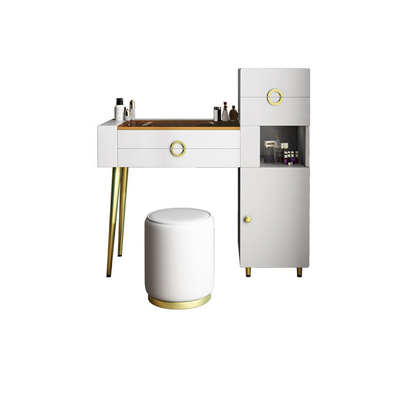 4-Zauberer Glas/Stein-Top-Schminktisch luxuriöser Metallwaschtisch