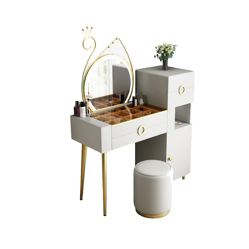 4-Zauberer Glas/Stein-Top-Schminktisch luxuriöser Metallwaschtisch