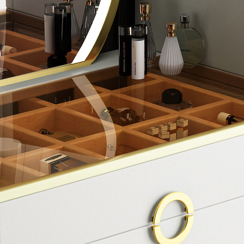 4-Zauberer Glas/Stein-Top-Schminktisch luxuriöser Metallwaschtisch