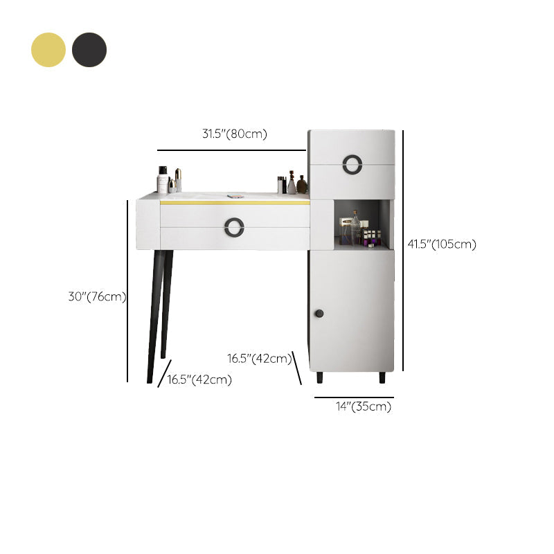 4-Zauberer Glas/Stein-Top-Schminktisch luxuriöser Metallwaschtisch