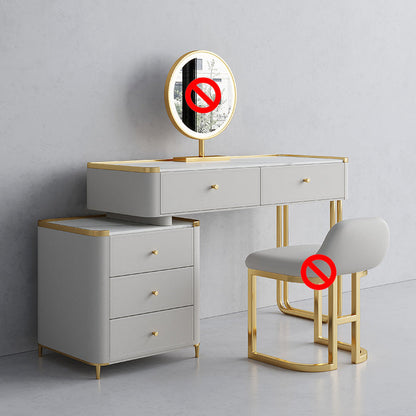 Bureau de vanité en verre de 15,74 "avec 5 tiroirs de rangement