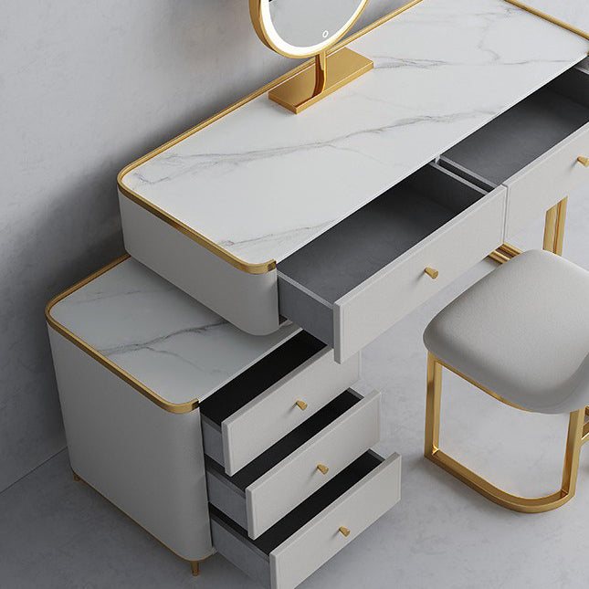 15,74 "Weitglas Waschtisch mit 5 Lagerschubladen Creme Holz Waschtisch für Schlafzimmer