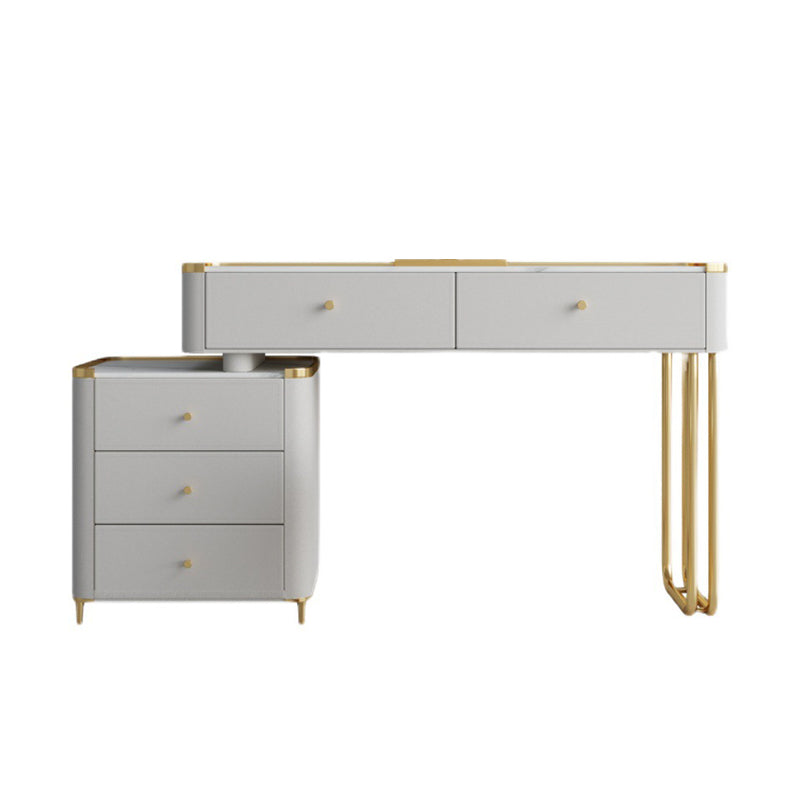 Bureau de vanité en verre de 15,74 "avec 5 tiroirs de rangement