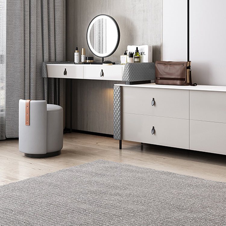 Gray Vanity Desk with 2 Storage Drawers 17.32" Wide Wood Vanity Set, Modern Style Clearhalo 'Bedroom Furniture' 'furn' 'furn_makeup_vanities' 'Furniture' 'Makeup Vanities' 'makeup_vanities' 6349292