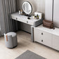 Gray Vanity Desk with 2 Storage Drawers 17.32" Wide Wood Vanity Set, Modern Style Clearhalo 'Bedroom Furniture' 'furn' 'furn_makeup_vanities' 'Furniture' 'Makeup Vanities' 'makeup_vanities' 6349293